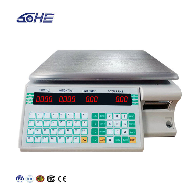 Развитая шкала штрих-кодов SHV-TMA 30 кг с пластинкой из пластика ABS/нержавеющей стали